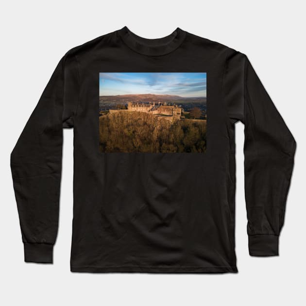 Stirling Castle Ariel View Long Sleeve T-Shirt by TMcG72